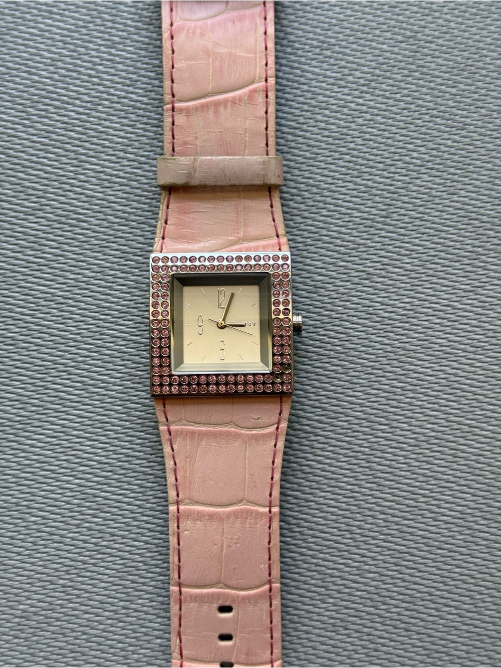 DKNY Pink Crystal Square Dial Women's Watch